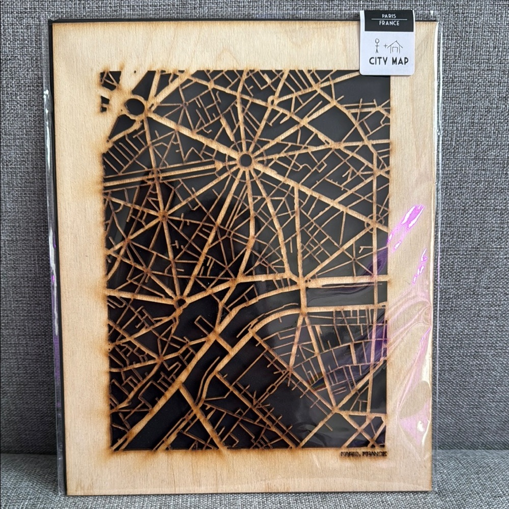 Paris Street Map Wooden City Map Cutout